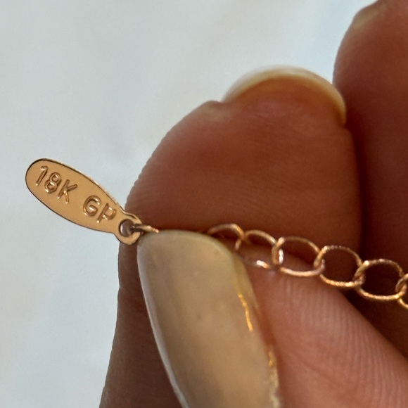 NEW  OPAL GEMTONE CROSS W/MOSSISANITE DETAILS in 18K ROSE GOLD CHAIN - Picture 5 of 7